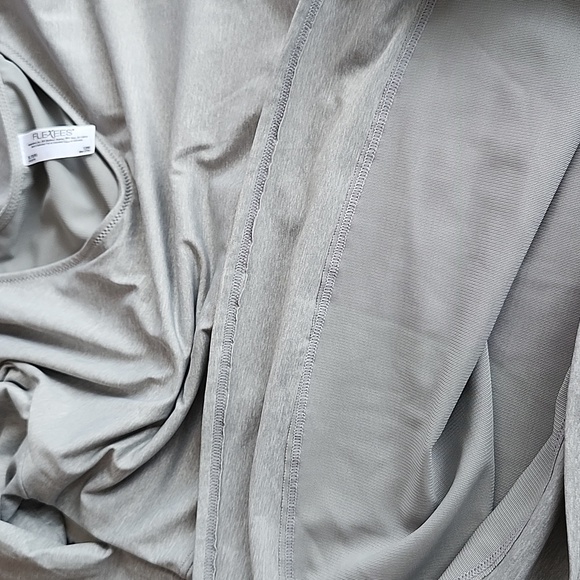 Flexees Grey 3/4 Sleeve Back Smoothing Shapewear Top XL - Picture 6 of 6